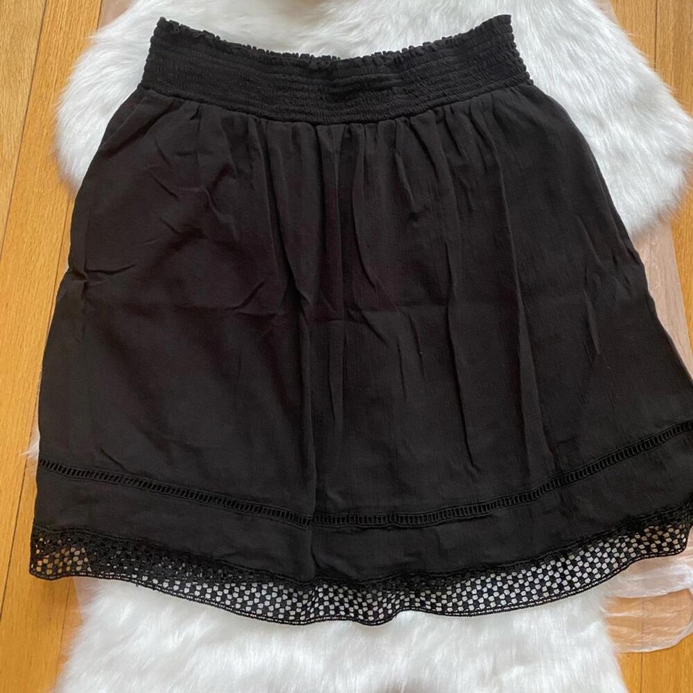 Faded Glory Black Cotton Skirt Size L/G (12-14)
